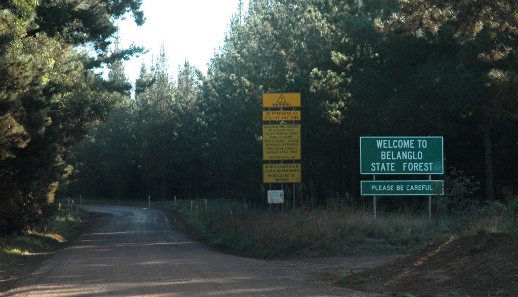 Belanglo State Forest sign - Wolf Creek True Story