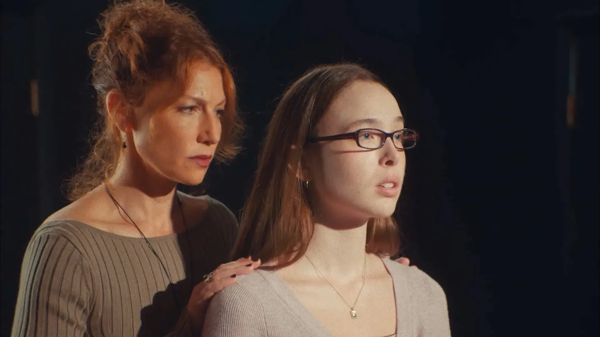 Ella Beatty and Ari Graynor in Act One, the upcoming psychosexual thriller directed by Sophia Takal.
