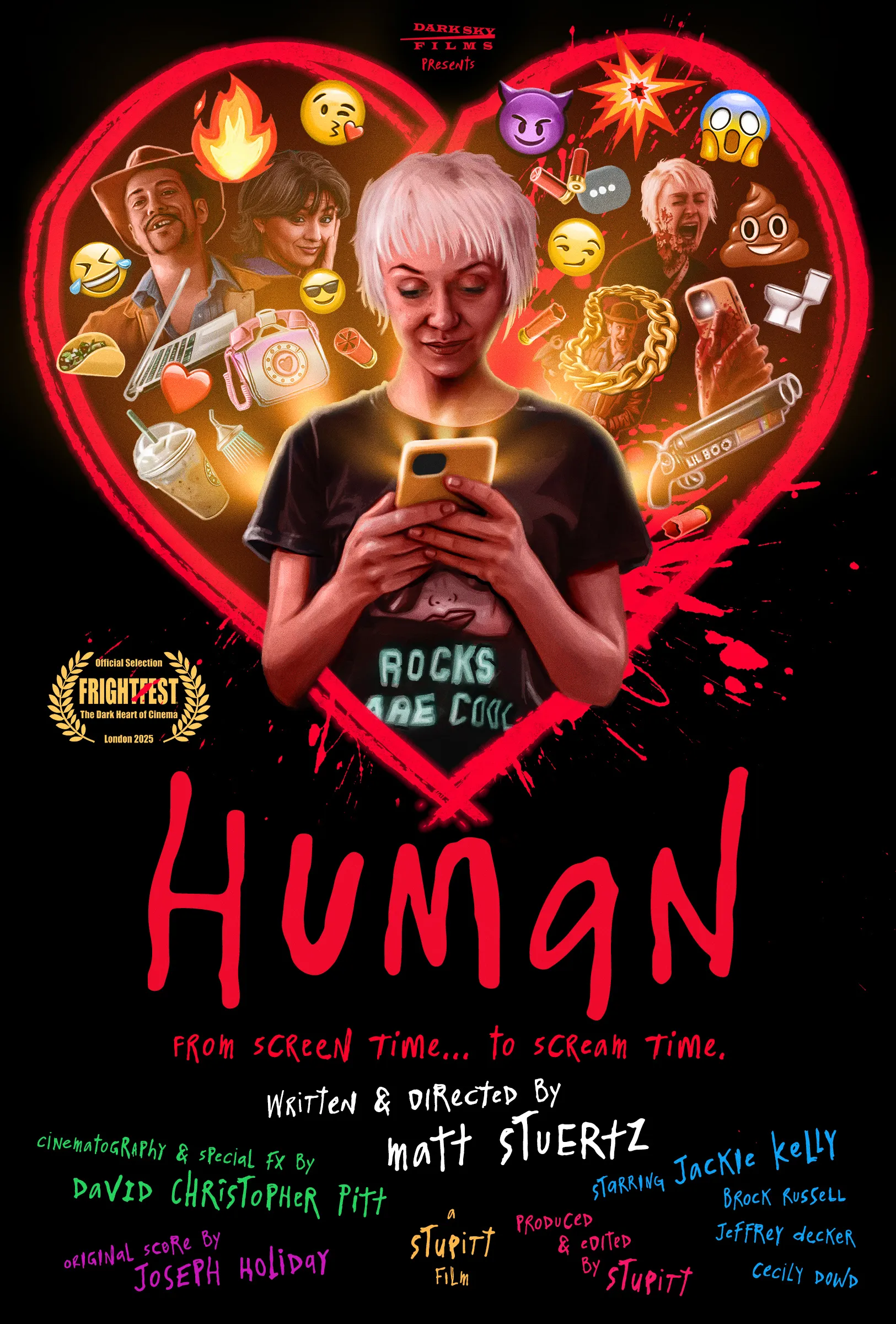 Human poster featuring the upcoming supernatural horror movie’s blood-soaked imagery and disturbing atmosphere