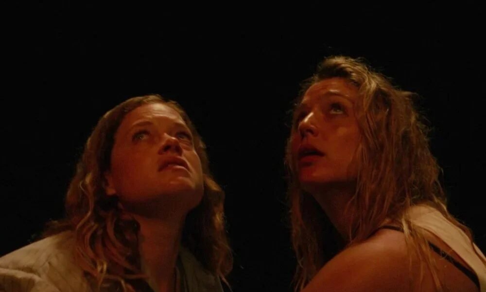 Jane Levy and Jessica Rothe in River horror movie