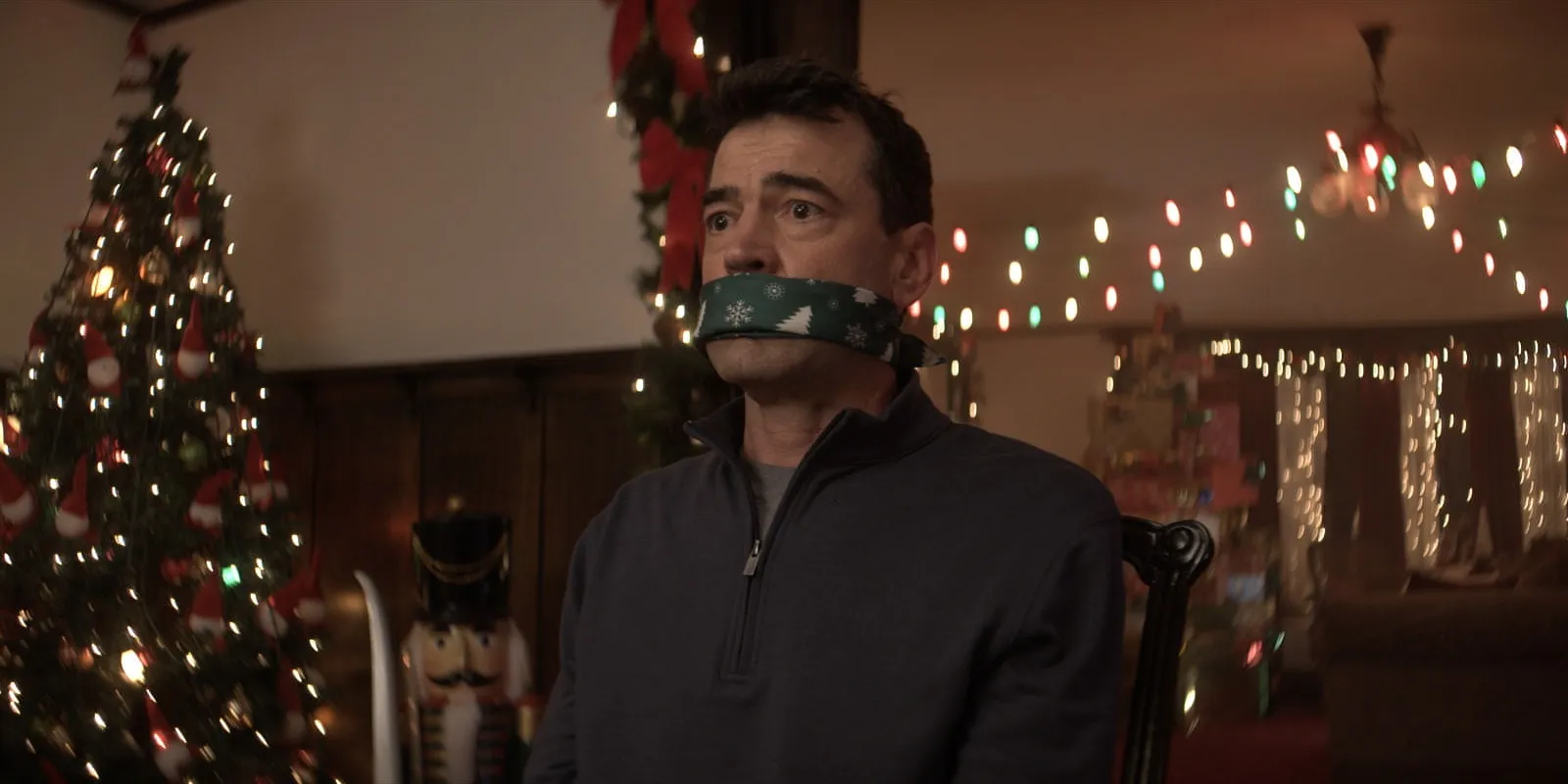 Christmas at the Kringles trailer featuring Ron Livingston and Rob Riggle in the 2026 Christmas horror comedy