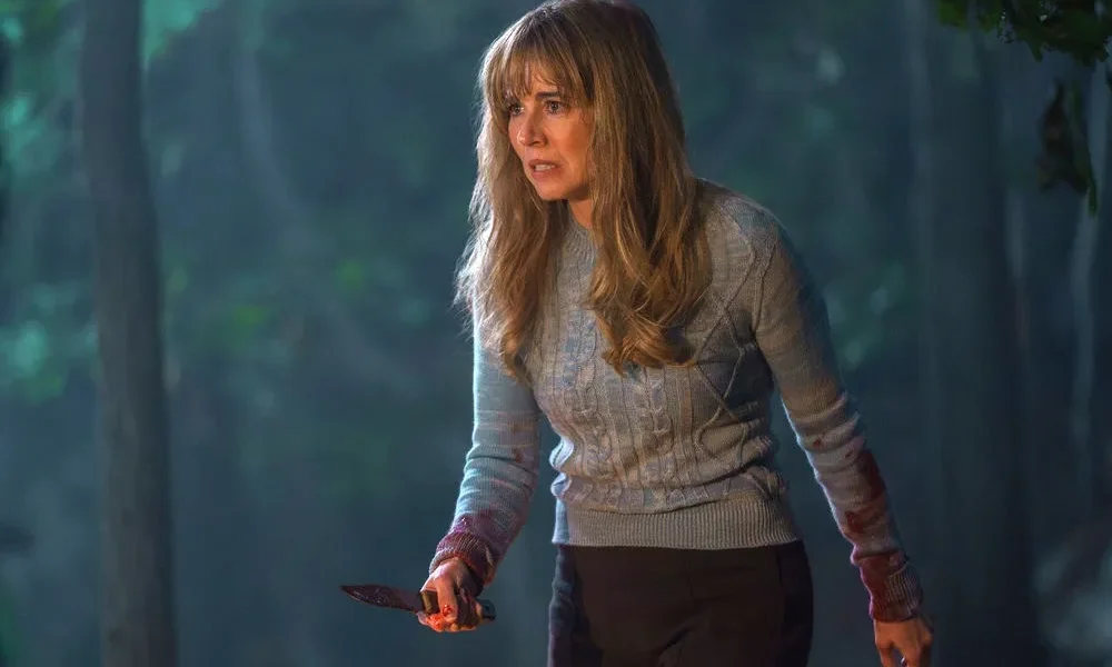 Linda Cardellini as Pamela Voorhees in Crystal Lake, the Friday the 13th prequel series on Peacock.